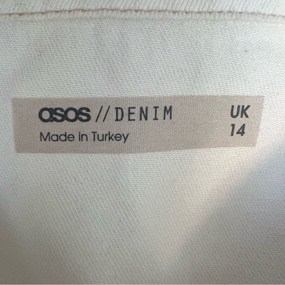 ASOS Cream Button Front Belted Denim Trench Coat US Size 10 NWT - Picture 10 of 13